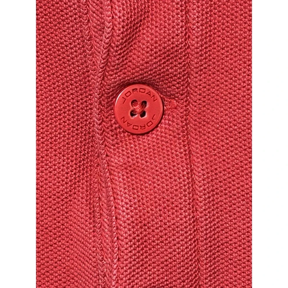 Vintage Nike Air Jordan Polo Shirt Mens L 23 Jumpman Embroidered Logo Red On Red